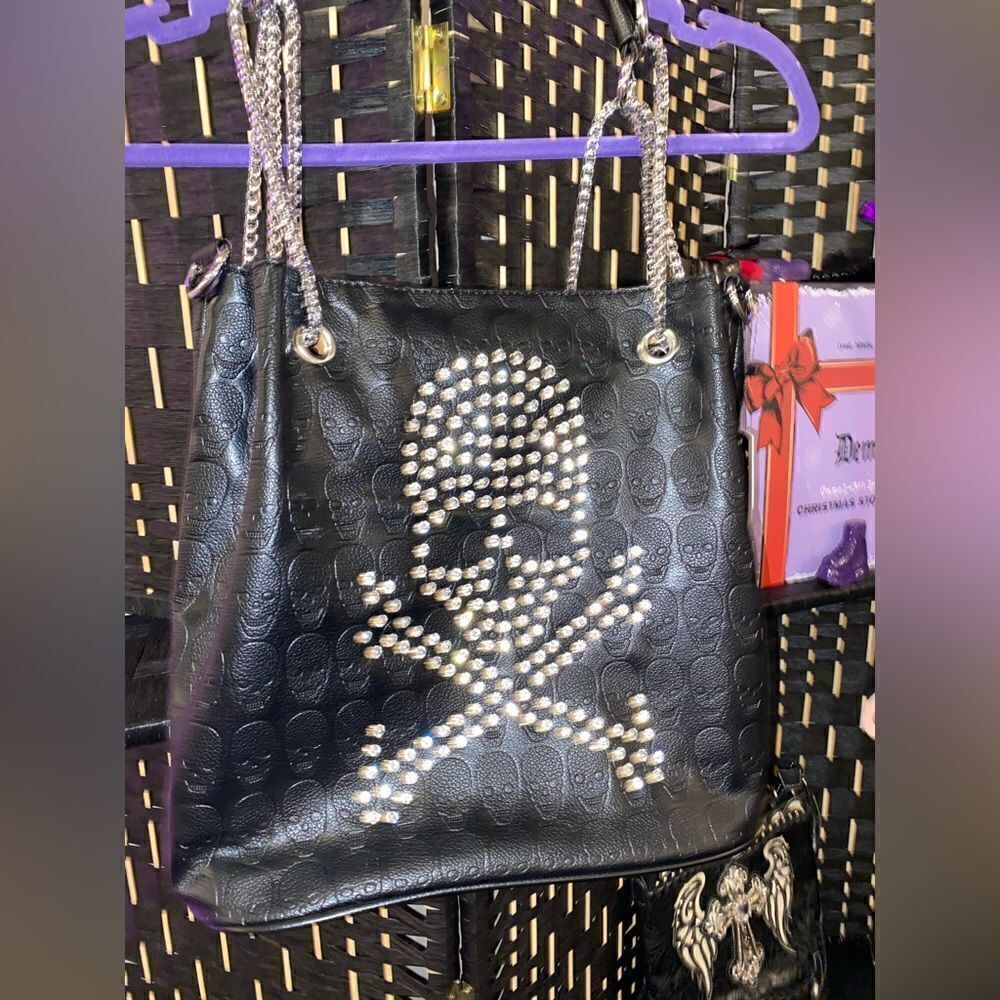 Skull and Crossbones Tote with Bonus Bag (and strap)